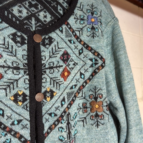Embroidered Women's Sweater - Blue - Picture 6 of 7